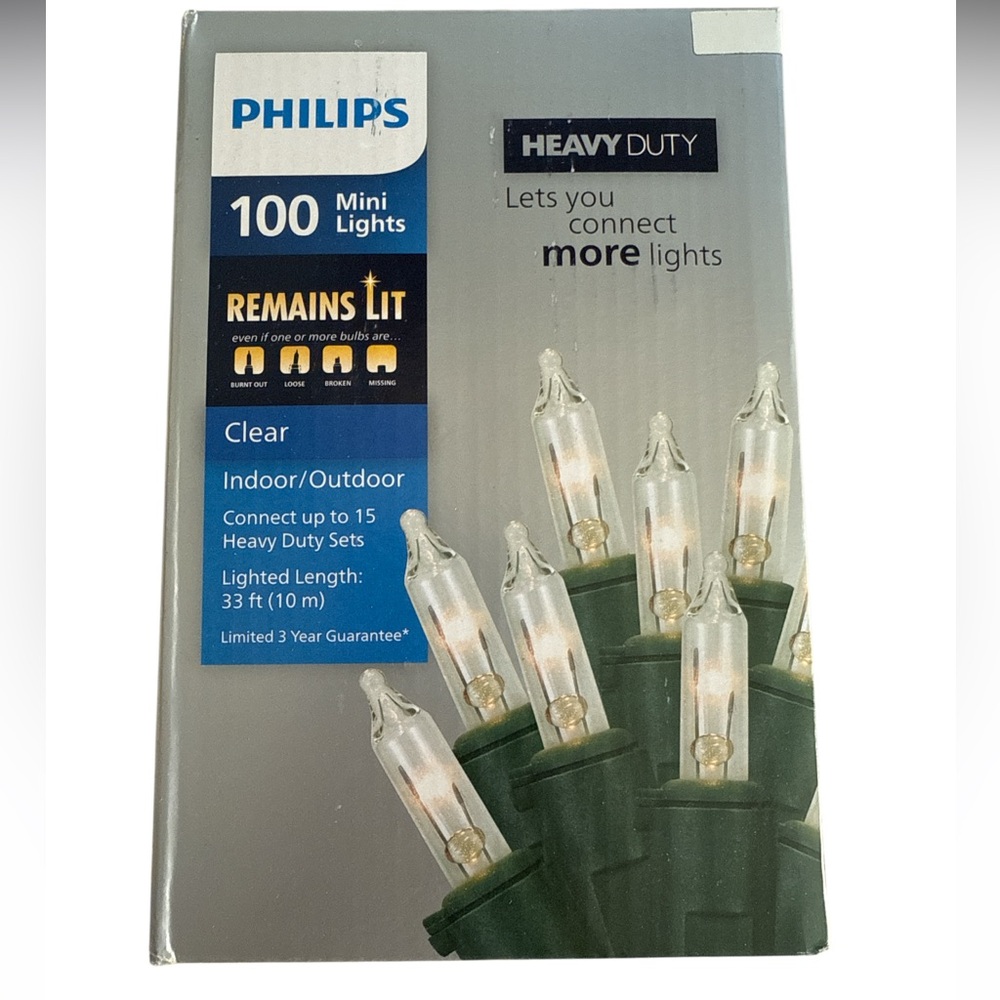Philips Heavy Duty 100 Clear Mini Lights Indoor/Outdoor
